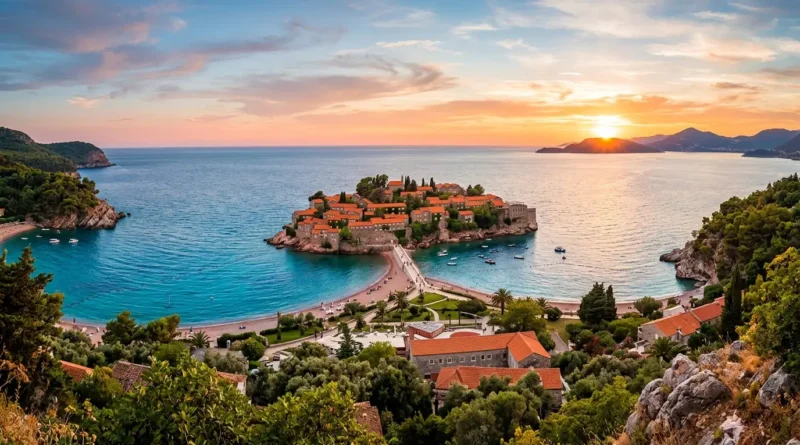 Aerial panoramic view of what to do in Montenegro showing medieval walled Kotor Old Town surrounded by the fjord-like Bay of Kotor and dramatic Adriatic mountain cliffs in 2026
