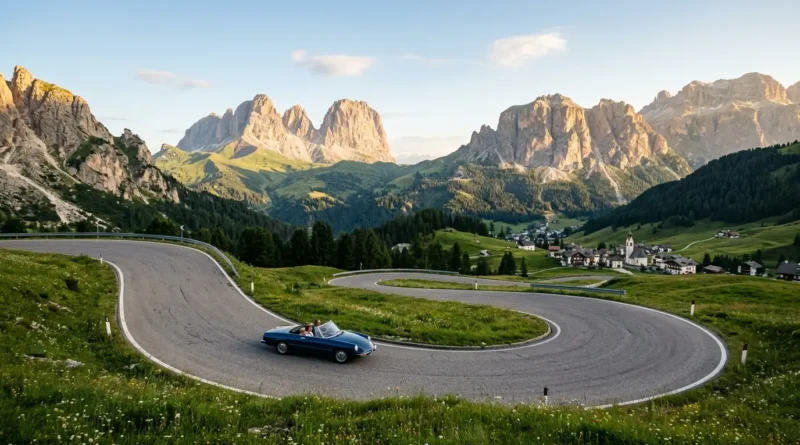 Best road trip routes in Europe scenic mountain pass and coastal driving route map