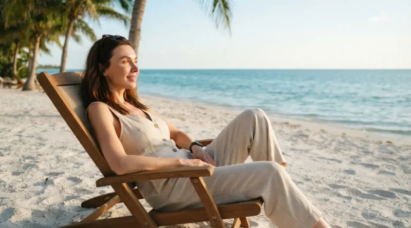 Quiet uncrowded beach at sunset in Vero Beach, one of the most relaxing Florida vacation spots