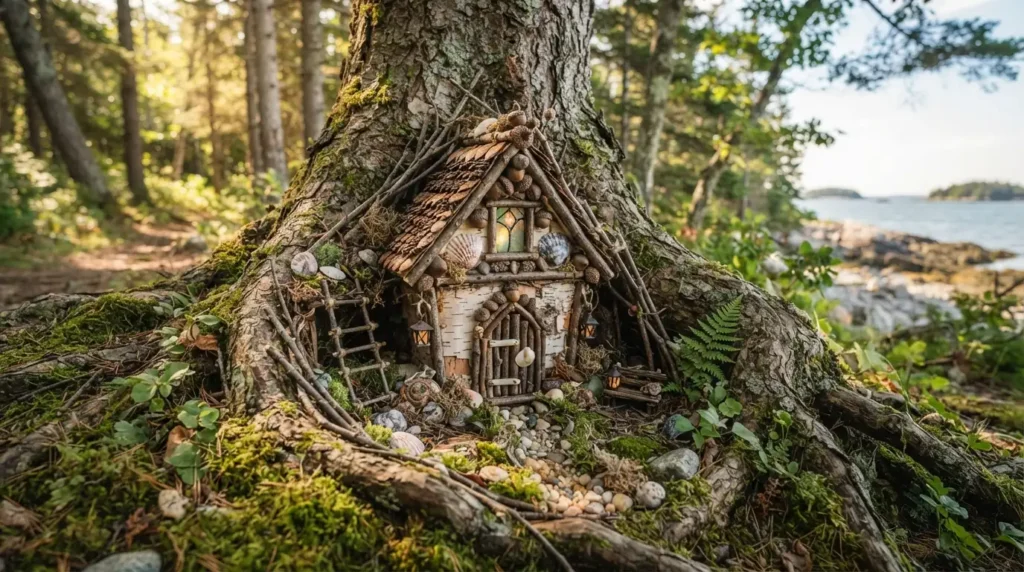 the Mackworth Island Fairy Houses Located