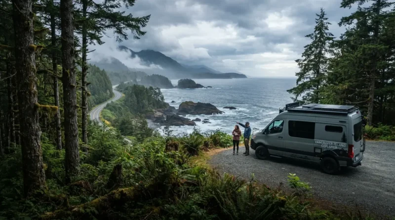 Coastal view along the Wild Pacific Trail on a Vancouver Island road trip