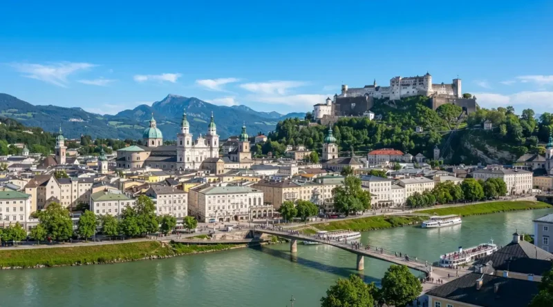 Things to do in Salzburg Austria, view of Hohensalzburg Fortress over the Old Town and Salzach River
