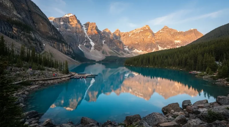 Banff must do activities showing Moraine Lake and the Valley of the Ten Peaks in Banff National Park