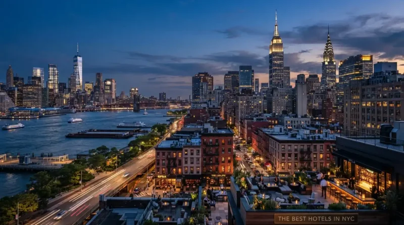 Best hotel NYC guide showing Midtown Manhattan skyline near Times Square