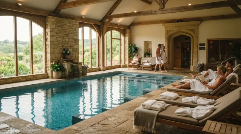 Luxury hotel spa UK with thermal pool, relaxation area and wellness treatment experience