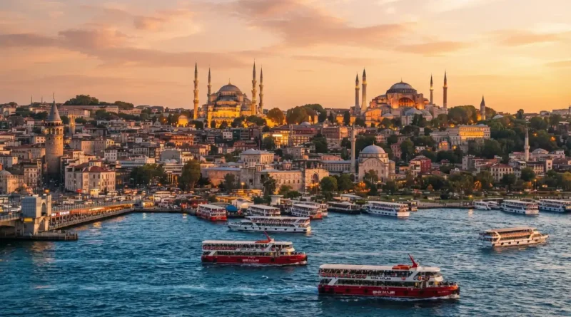 Istanbul must see Blue Mosque and Bosphorus ferry view