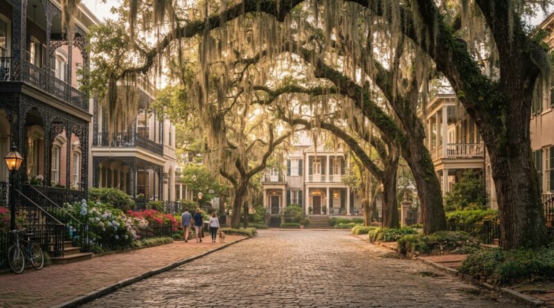 Must do Savannah GA historic district oak trees and Forsyth Park fountain