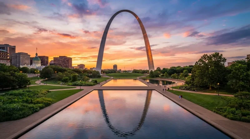 St Louis must do Gateway Arch and Forest Park skyline view