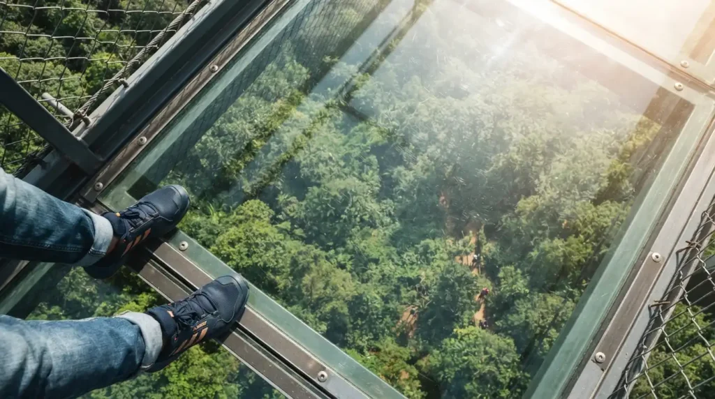 Things to do in Wayanad Skypark 900 Kandi glass bridge forest view