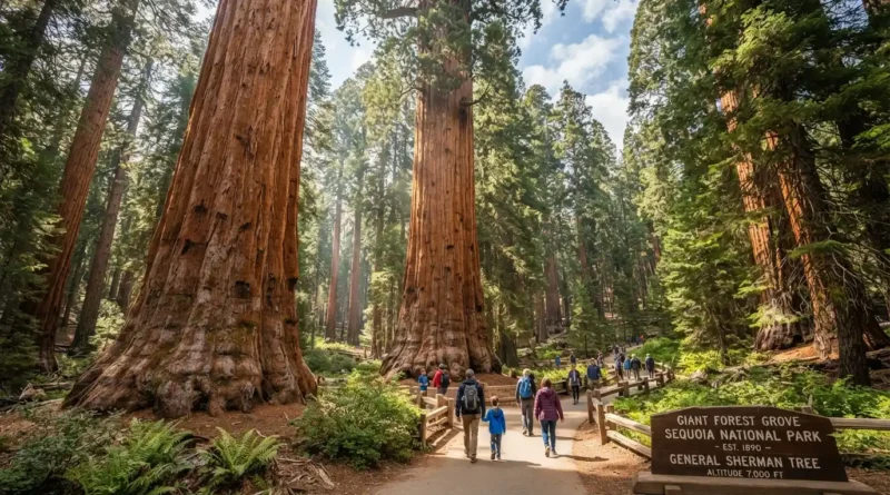 Visit Sequoia National Park giant sequoia trees and General Sherman Tree trail guide