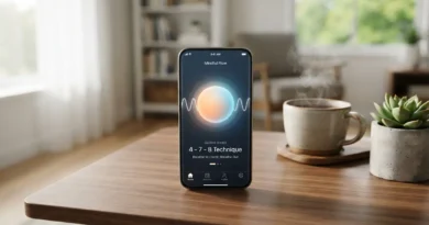 Smartphone screen showing a guided meditation session from one of the best meditation apps for beginners and sleep in 2026