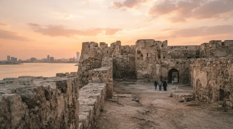 Bahrain attractions Bahrain Fort ruins overlooking Manama Bay