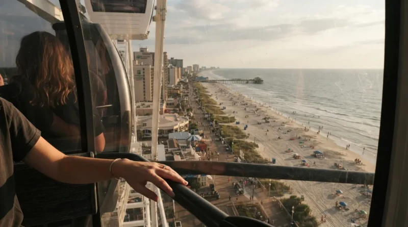 Must do in Myrtle Beach SkyWheel view over boardwalk and ocean