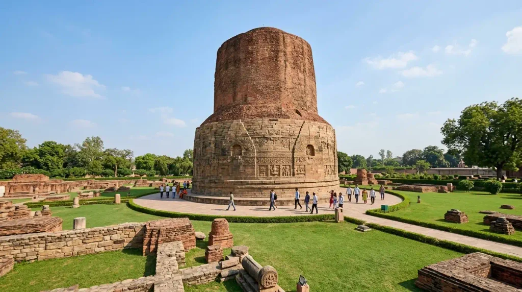 Dhamek Stupa in Sarnath, best places to visit near Varanasi for history lovers