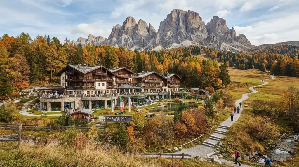South Tyrol luxury spa hotel with Dolomites mountain views nearby