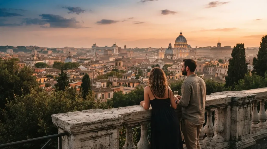 Must do in Rome Italy Colosseum and sunset view from Janiculum Hill