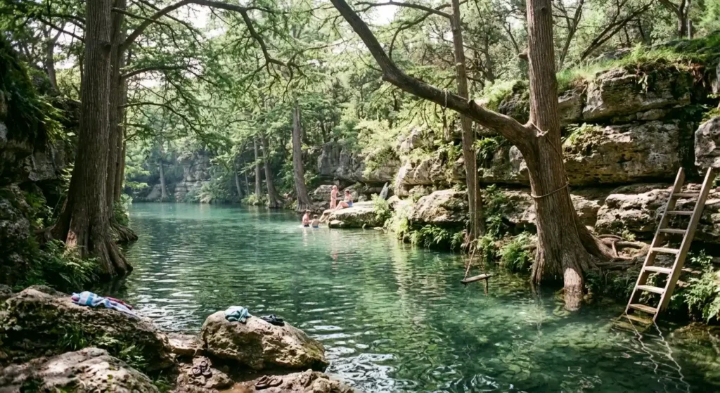 Texas weekend getaway Wimberley Blue Hole natural swimming spot