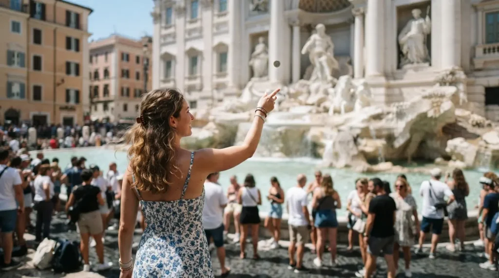 Throwing a Coin in the Trevi Fountain Mean