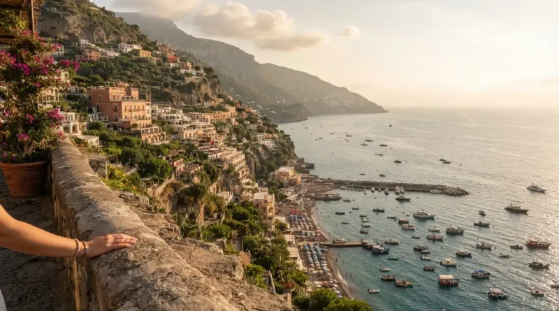 Trip to Amalfi Coast Positano cliffside town view
