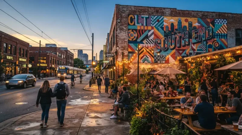 Trip to Charlotte NC South End neighborhood mural evening