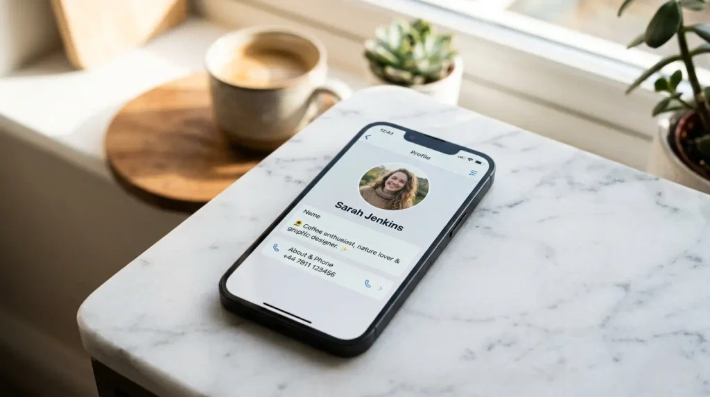 whatsapp about quotes displayed under a profile picture