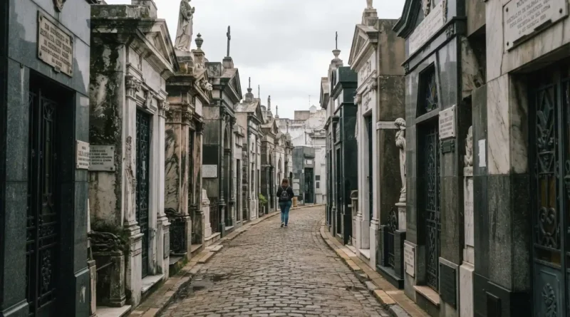 Buenos Aires must see Recoleta Cemetery mausoleum pathway