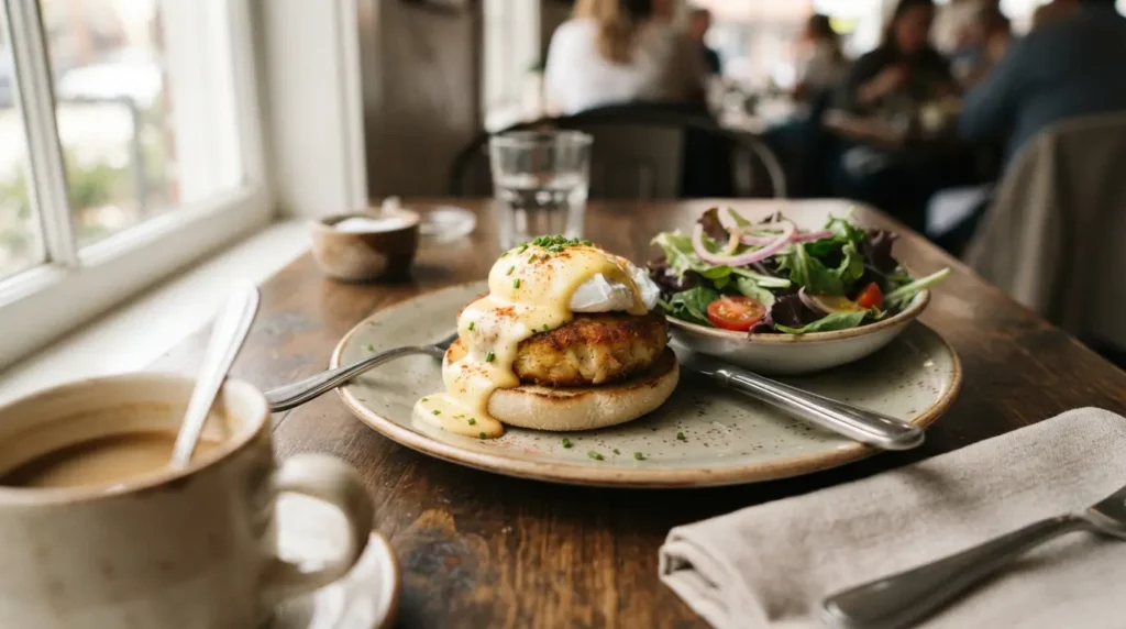 Trip to Charlotte NC Southern brunch crab cake benedict