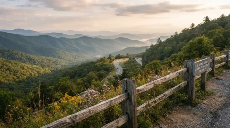 NC day trips Linville Falls hiking trail and mountain waterfall view