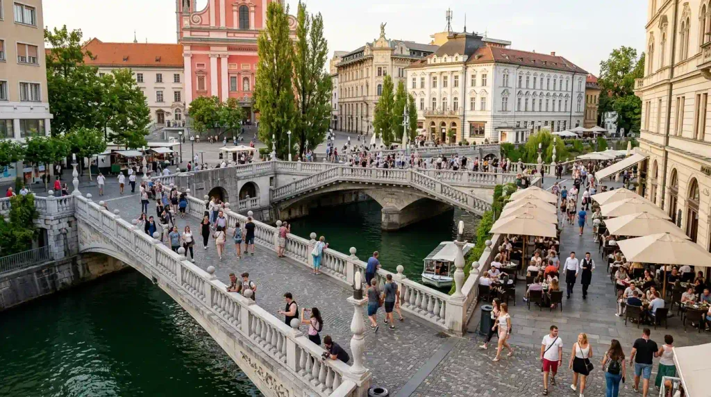 Triple Bridge designed by Plečnik in Ljubljana