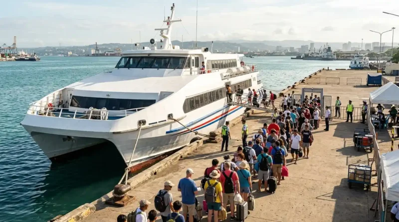 OceanJet ferry at Cebu port ready for the Bohol Cebu ferry crossing