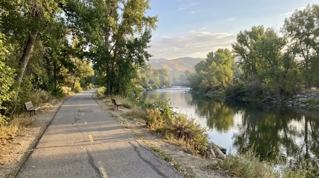 Boise River Greenbelt path along the water, a top Boise thing to do