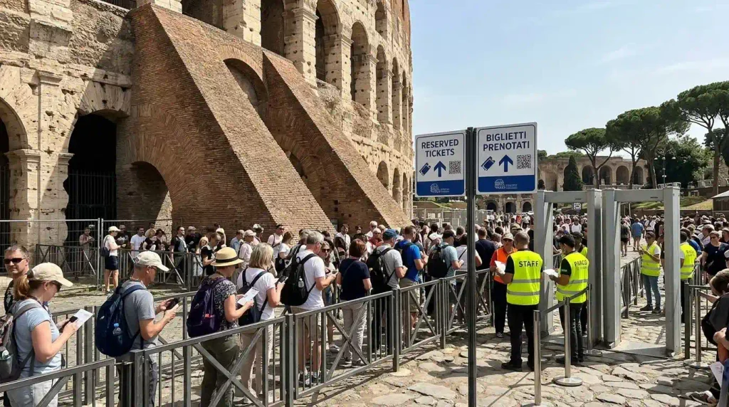 Timed entry gate at the Colosseum for pre-booked tickets