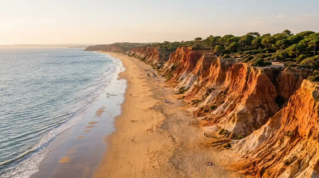 Family-friendly beaches in Algarve with long sand at Praia da Falésia