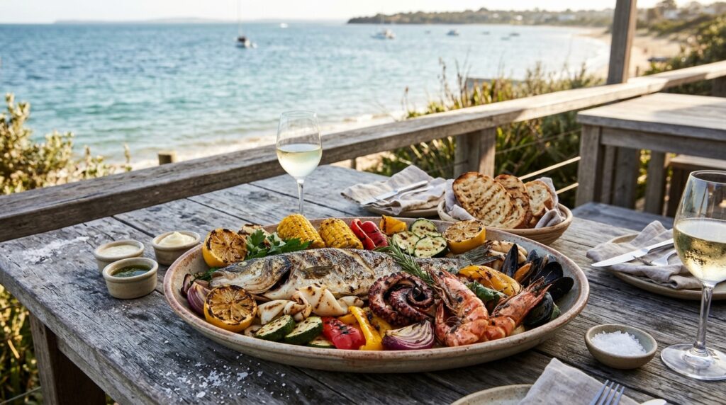 Traditional Croatian seafood platter by the Adriatic