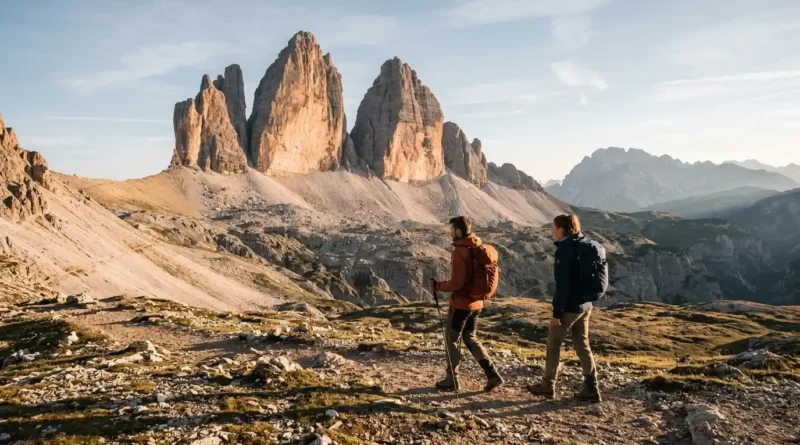 Hikers on the Tre Cime di Lavaredo loop
