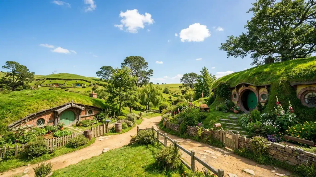 Hobbiton stop on a New Zealand North Island itinerary