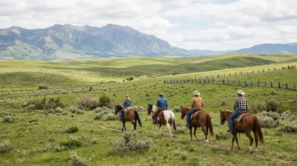 Horseback riding on Communal Ranch