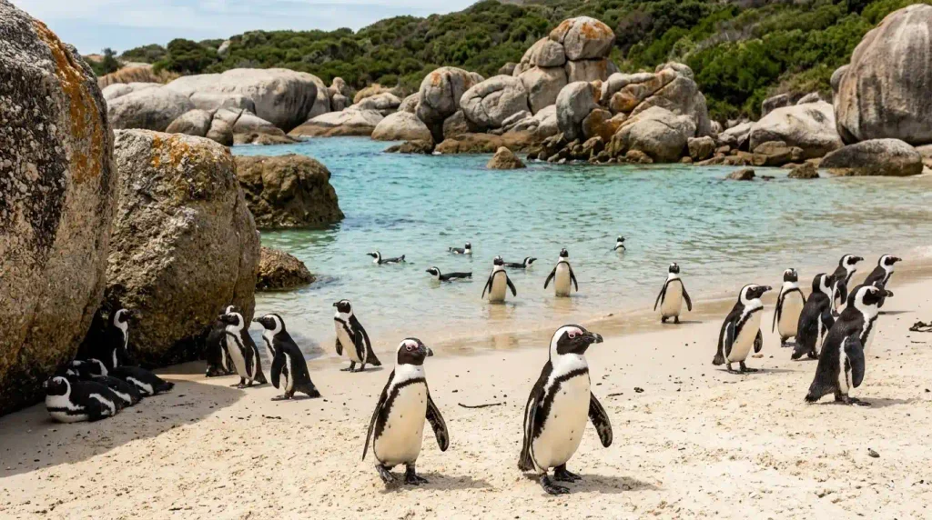 Penguins at Boulders Beach near Cape Town