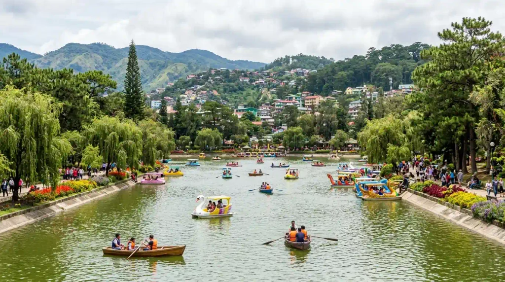Burnham Park central lagoon in Baguio