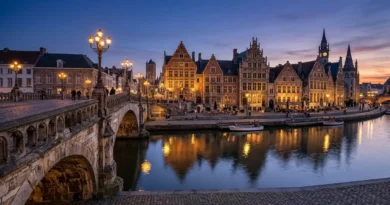 Must see in Ghent Graslei quays at evening