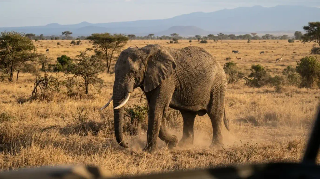 Asian elephant on safari in Sri Lanka