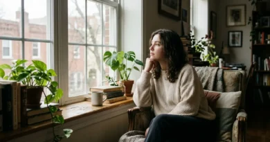 Person reflecting on unrequited love by a window
