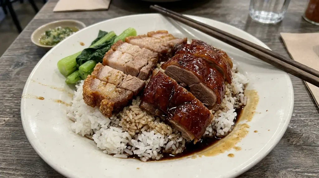 Roast meats on display at Mama Li Canary Wharf