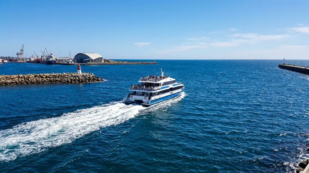 Rottnest ferry leaving Fremantle harbour