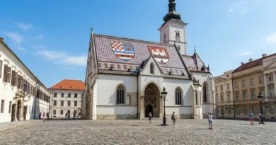 St Mark’s Church Zagreb with famous tiled coat of arms roof