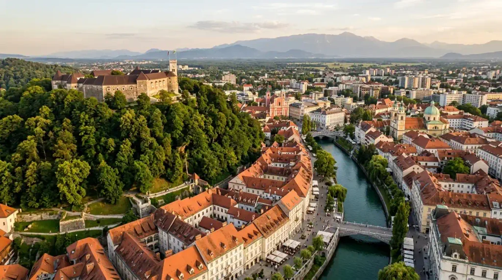 Ljubljana Castle panoramic view of the city