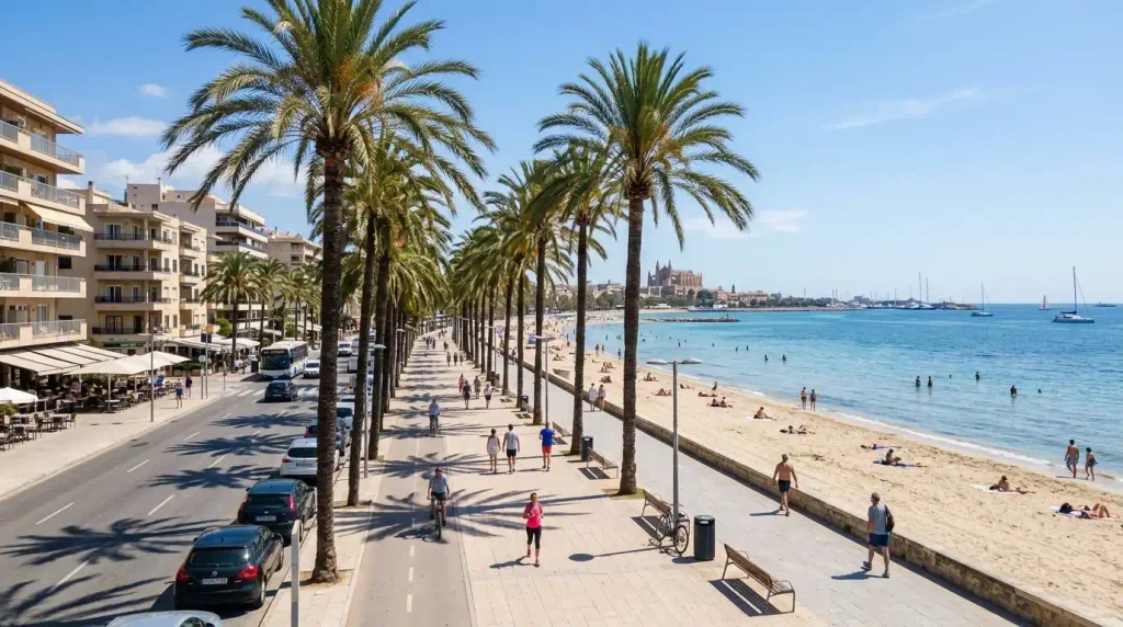 Palma waterfront beach promenade