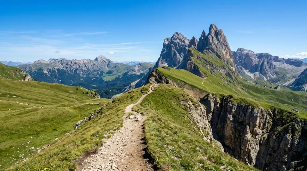 Seceda ridge viewpoint in the Dolomites