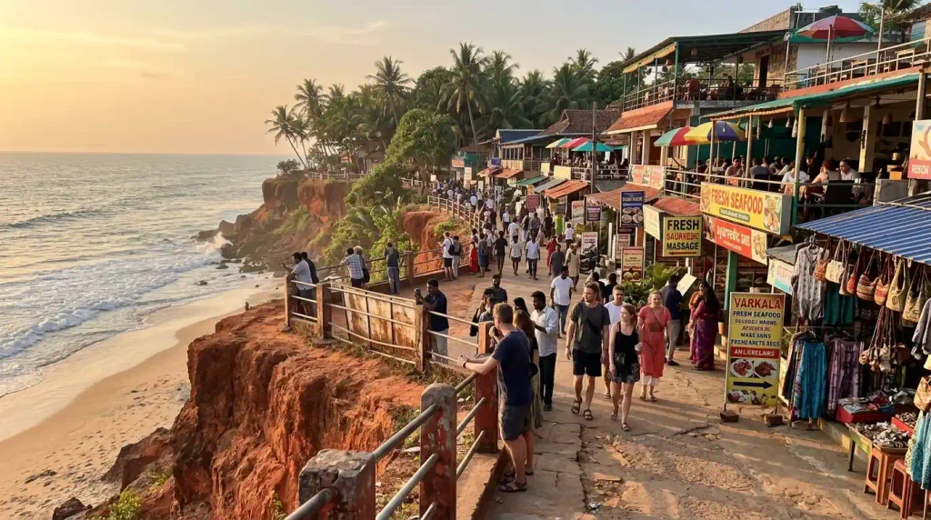 North Cliff promenade in Varkala above the Arabian Sea